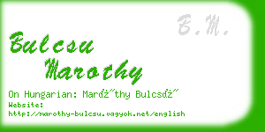 bulcsu marothy business card